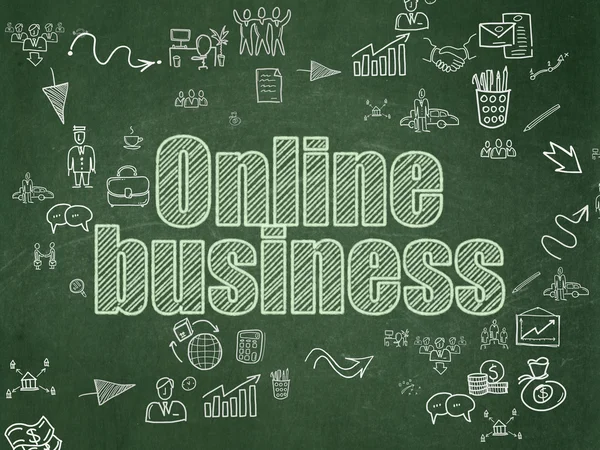 Business concept: Online Business on School Board background