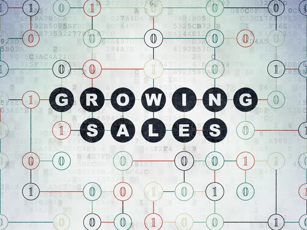 Finance concept: Growing Sales on Digital Paper background