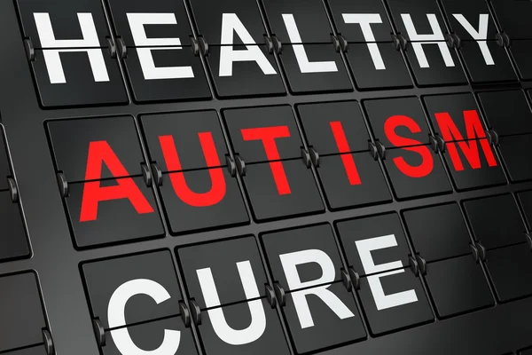 Healthcare concept: Autism on airport board background
