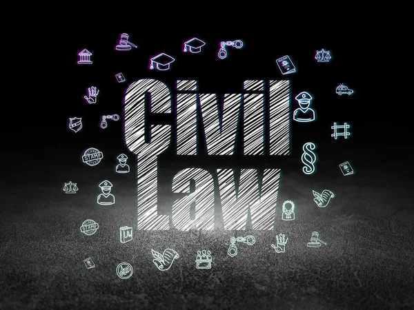 Law concept: Civil Law in grunge dark room