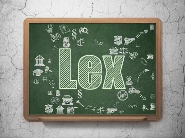Law concept: Lex on School Board background
