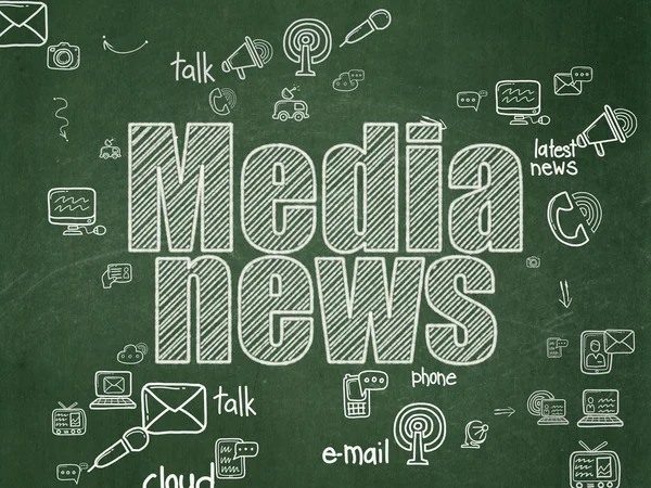 News concept: Media News on School Board background