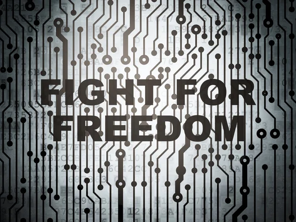 Politics concept: circuit board with Fight For Freedom