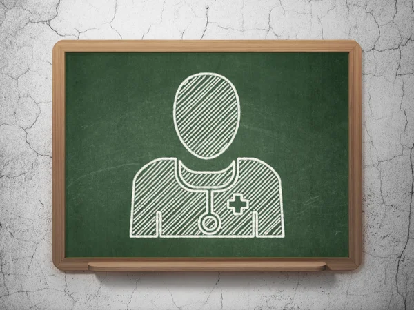 Medicine concept: Doctor on chalkboard background