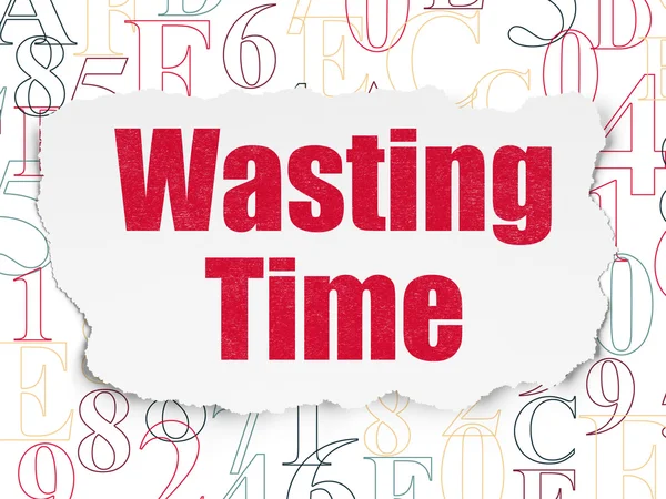 Time concept: Wasting Time on Torn Paper background