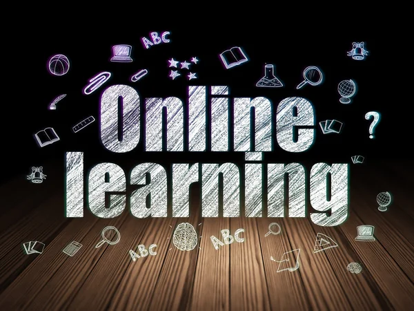 Learning concept: Online Learning in grunge dark room