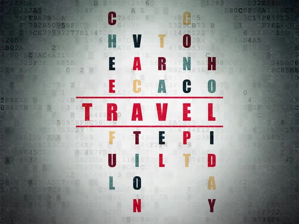 Entertainment, concept: Travel in Crossword Puzzle