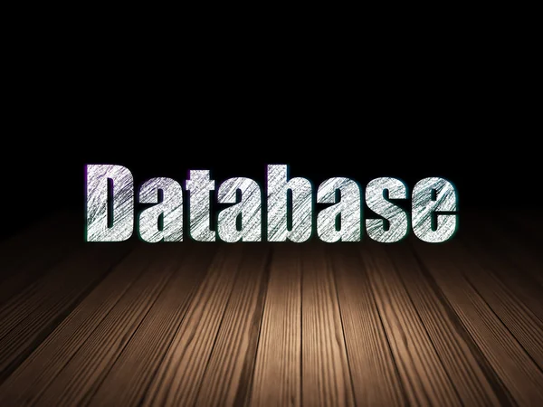 Programming concept: Database in grunge dark room