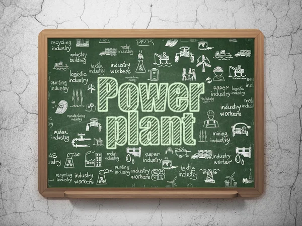 Industry concept: Power Plant on School Board background