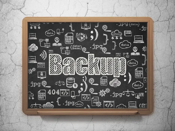 Database concept: Backup on School Board background
