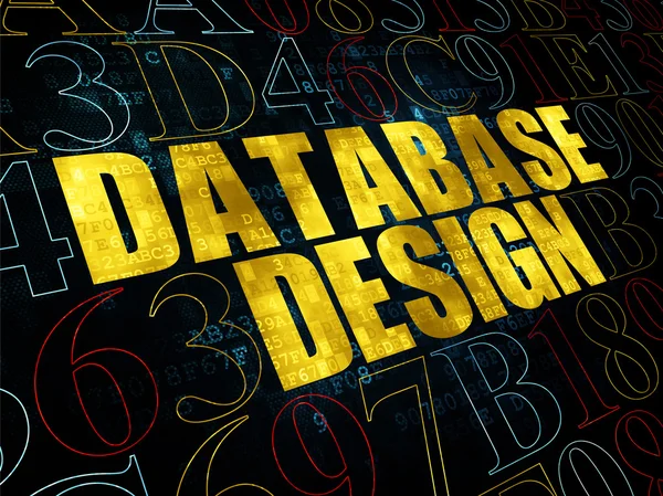 Database concept: Database Design on Digital background