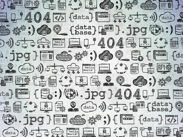 Digital background: Digital Paper with  Hand Drawn Programming Icons