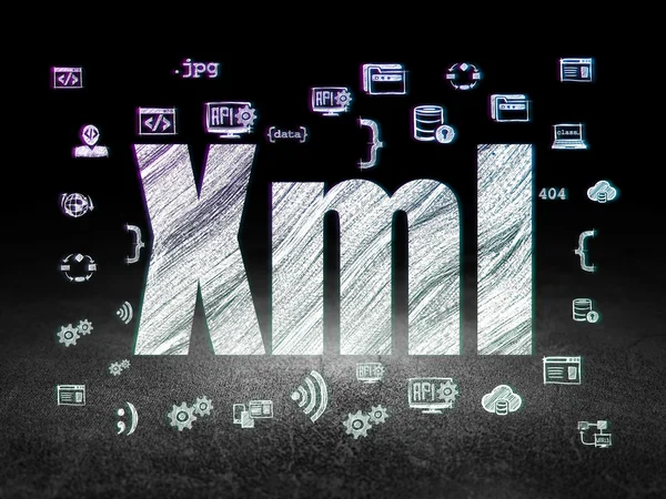 Programming concept: Xml in grunge dark room