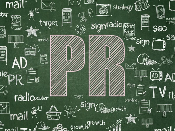 Advertising concept: PR on School Board background