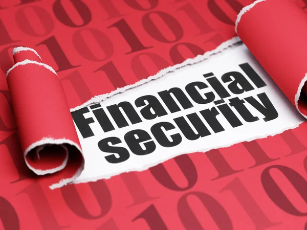 Privacy concept: black text Financial Security under the piece of  torn paper