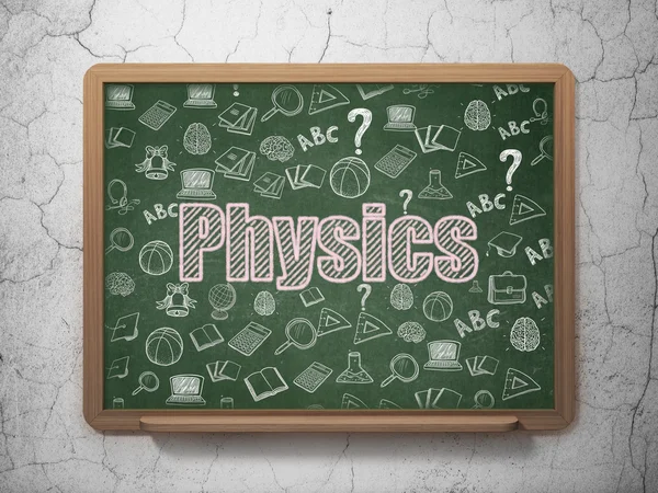 Education concept: Physics on School Board background
