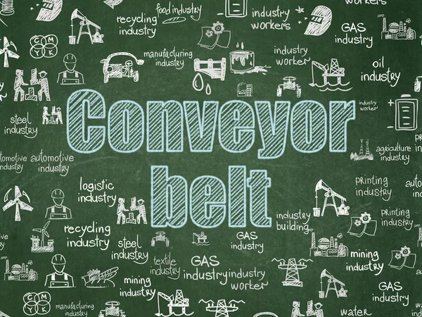Industry concept: Conveyor Belt on School Board background