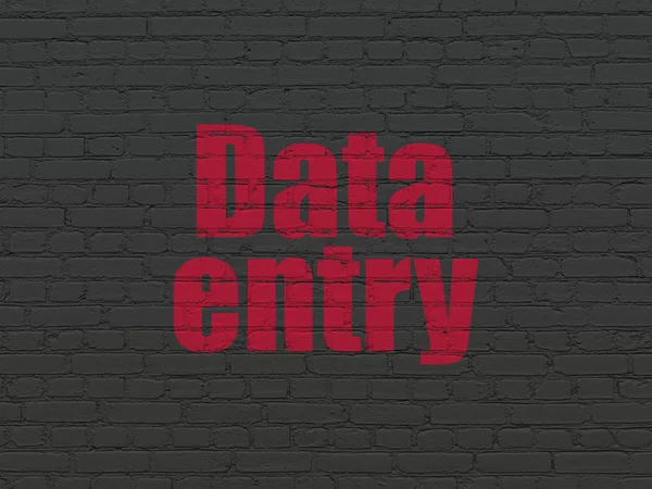 Data concept: Data Entry on wall background