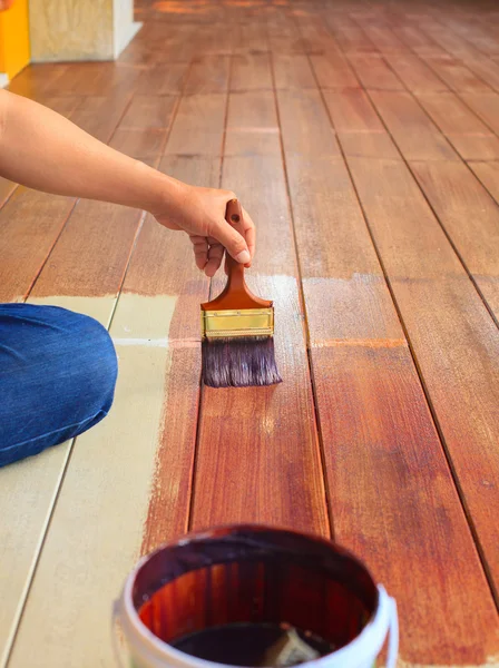Hand painting oil color on wood floor  use for home decorated ,h
