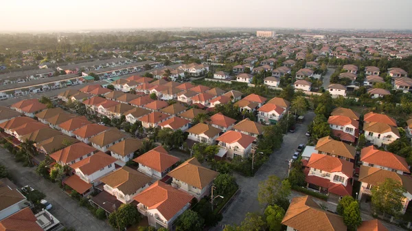 Aerial view of home village in thailand use for land development