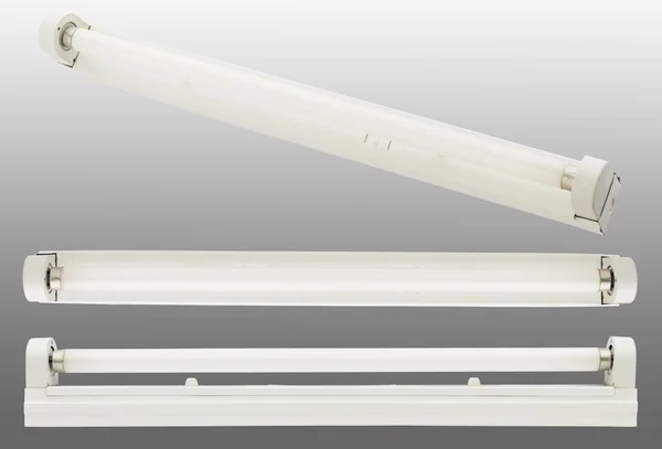 Fluorescent tube on white background