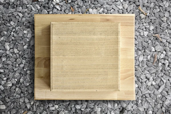 Wood box on wood plate (Top view)
