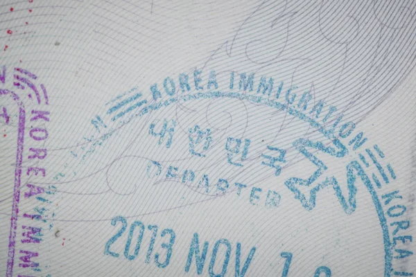 Admitted stamp of Korea Visa for immigration travel concept