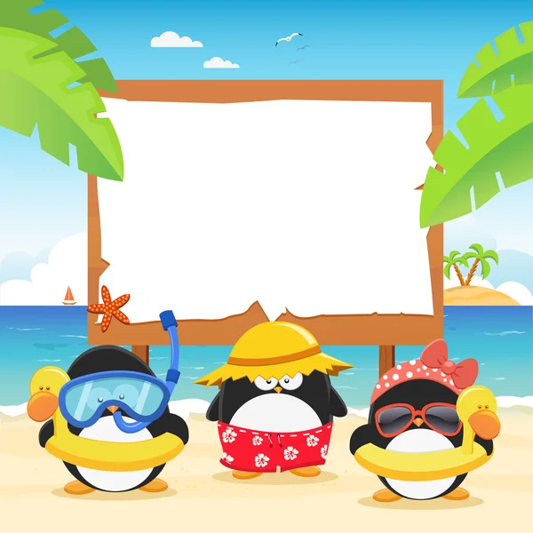 Summer penguins With Billboard