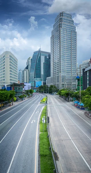 Bangkok city day time with main traffic high way