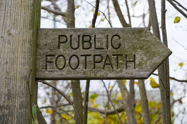 Close up of a public footpath sign