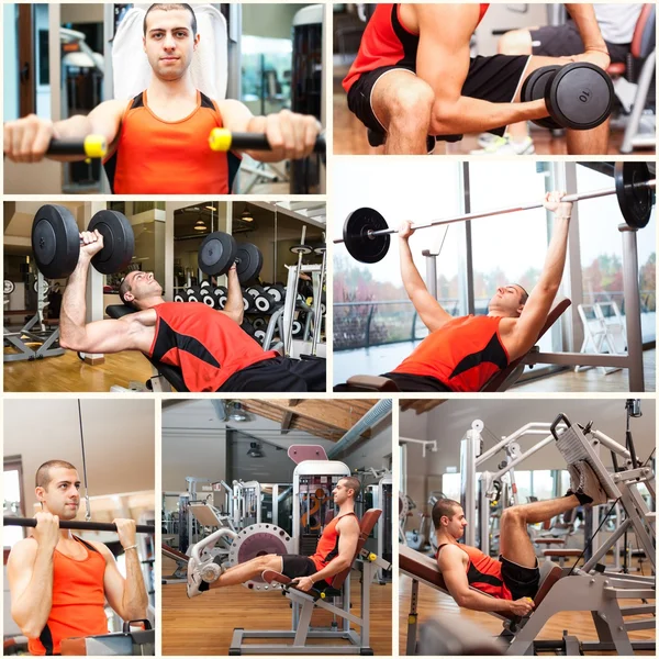 Man working out in fitness club