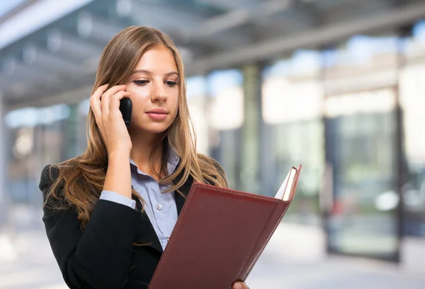 Busy businesswoman at work