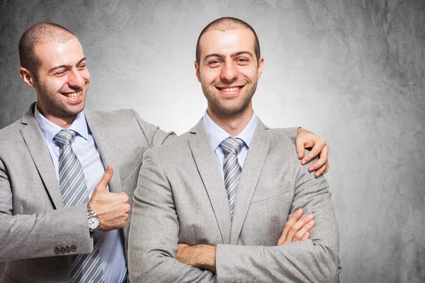 Businessman congratulating with himself