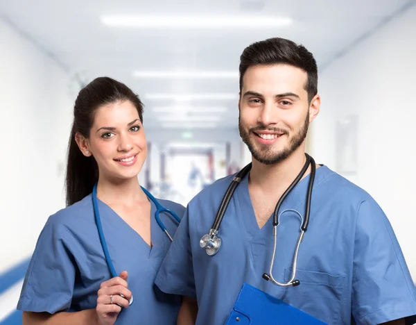 Smiling medical workers