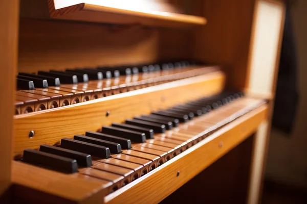 Keyboard of old church organ