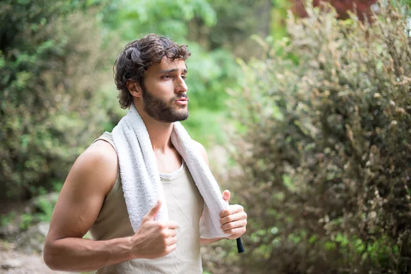 Man sweating after a session of training