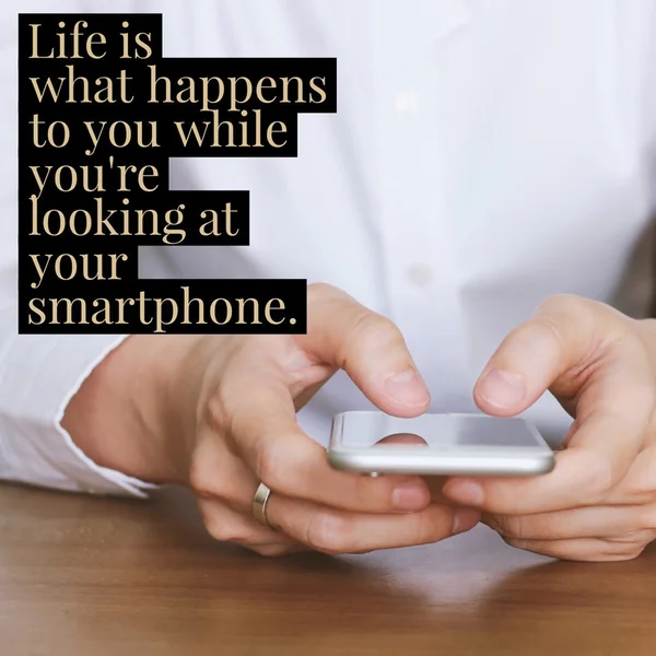 Concept photo of smartphone addiction