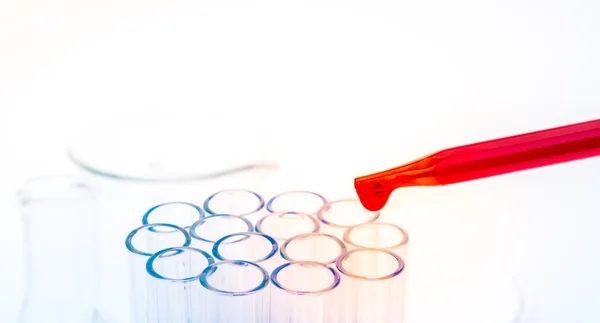 Laboratory test tubes,medical glassware . ( Filtered image proce