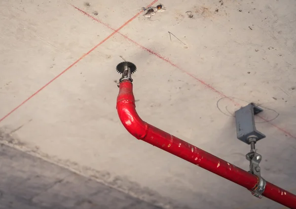 Fire sprinkler and red pipe