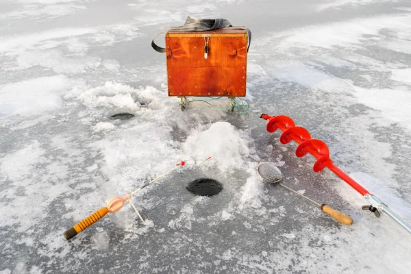 Ice fishing of winter