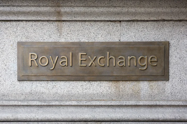 Royal Exchange sign plaque in the City of London