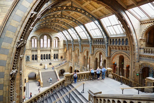 Natural History Museum interior arcade with people in London