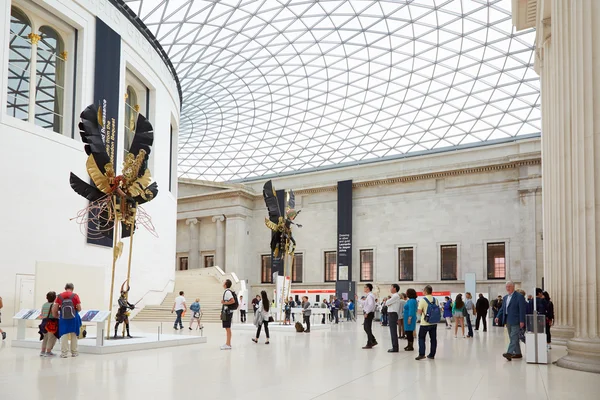 British Museum Great Court interior, people and visitors in London