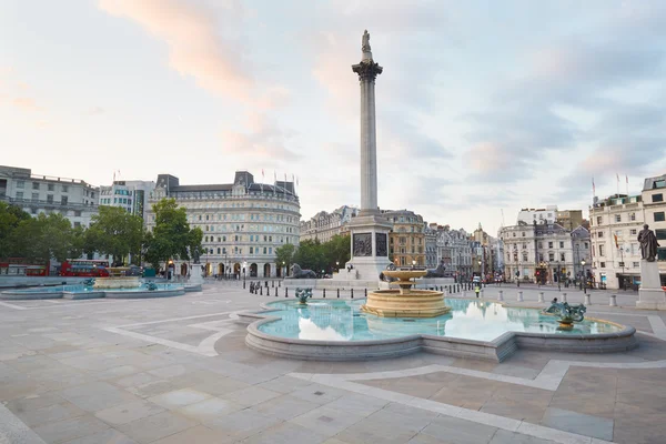 Empty Trafalgar square, early morning in London