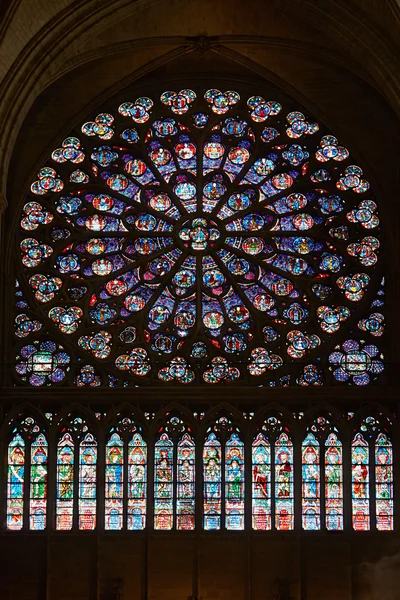 Rose window in Notre Dame cathedral in Paris
