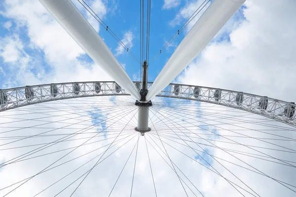 London eye, ferris white wheel in a summer day, low angle view