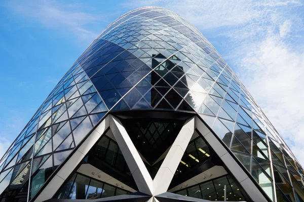 30 St Mary Axe building or Gherkin in the morning in London, blue sky