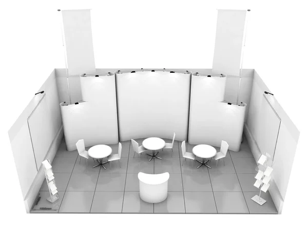 Blank trade show booth mock up. 3D rendering