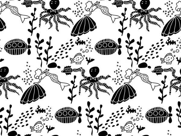 Underwater sea life animal pattern