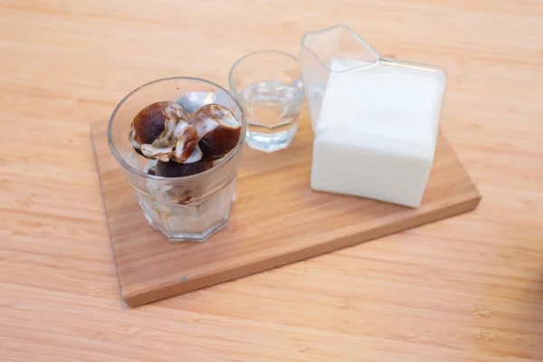 Iced coffee latte homemade making from ice cubes coffee frozen s